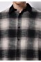 Comfort Fit Shirt Neck Checked Men's Black Long Sleeve Shirt - 4