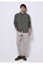 Comfort Fit Shirt Neck Plain Men's Green Long Sleeve Shirt - 3