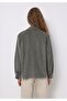 Regular Fit Shirt Neck Plain Women's Green Long Sleeve Shirt - 2