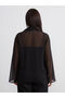 Shawl Collar Polka Dot Chiffon Blouse and Undershirt - 4