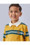 Boys Mustard & Green Long Sleeve Polo Shirt - 4