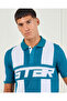 Men Green Striped Polo Shirt - 4