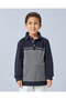 Boys Navy And Grey Long Sleeve Polo Shirt