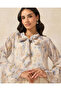 Women Blue Ruffle Neck Tie Boho Blouse - 4