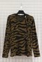 Women's Plus Size Lycra Crew Neck Mix Pattern Soft Sweater Mother Blouse - 3