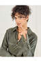 Women Olive Button Down Jacquard Blouse - 4