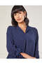 Women Navy Lapel Blouse - 4