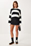 Slit Kaşe Mini Shorts Skirt Lzv0042 Black