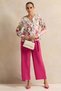 Women White Floral Print Blouse - 2