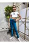 Girl's Leggings Winter Velvet Elastic Waist Turquoise Slim Fit - 6