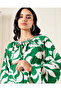 Women Green Printed Volume Sleeve Blouse - 4