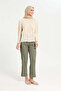 Women Beige High Neck Volume Top - 2