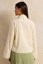 Women Beige Palm Leaf Beaded Shirt - 3