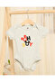 Baby Grey Mickey Printed Bodysuit