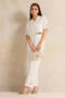 Women Ivory Embellished Cropped Shirt Blouse - 2