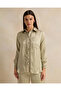 Women Green Embellished Satin Shirt