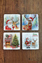 Natural Stone Coaster - Mery Christmast Printed 10X10Cm New Year Stone Coasters 493
