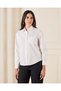 Women Ivory Button Down Collared Blouse With Scarf - 3
