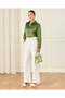 Women Green Satin Shirt - 2