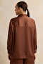 Women Brown Solid Collared Shirt - 3