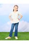 Girls White Floral Print Blouse With Front Bows - 2
