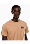 Men's Cotton Crew Neck Short Sleeve Beige T-Shirt - 4