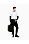 Men's Black Sweatpants with Elastic Waist and Cuffed Legs, Pocket Detail, Comfortable Fabric - 2