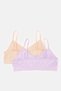 Senior Girls Purple And Beige Jacquard Bra Set (2 Piece) - 3