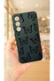 Samsung Galaxy S25 Black Butterfly Patterned Silicone Shock-Absorbing Classic Protective Rubber Case