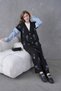 Women's Sleeves Denim Front Beaded Wide Fit Knitwear Cardigan and Pants Bottom-Top Set - 8