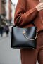 Multi-Pocket Hand and Shoulder Bag with Front Chain