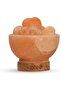 Himalayan Salt Fire Bowl Lamp with Heart Crystals - 3