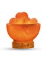 Himalayan Salt Fire Bowl Lamp with Heart Crystals