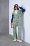 Women's Sleeves Denim Front Beaded Wide Fit Knitwear Cardigan and Pants Bottom-Top Set - 4