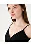 Black Organic Cotton Wrap Blouse with Adjustable Straps and Tie at the Waist - 4
