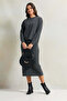 Women Charcoal Knitted Pullover - 2