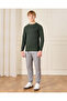 Senior Boys Olive Striped Pullover - 2