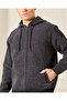 Men Black Knitted Hooded Pullover - 4