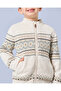 Boys Beige Fur Lined Zip Thur Cardigan - 4