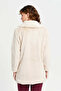 Women Beige Faux Fur Coat - 3