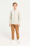 Senior Boys Beige Plain Leather Jacket - 2