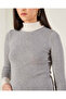 Women Grey Turtle Neck Knitted Pullover - 4