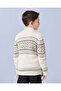 Boys Beige Fur Lined Zip Thur Cardigan - 3
