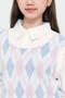 Girls Pink And Blue Argyle Print Pullover - 4