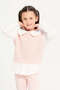 Girls Pink And White Pullover With Shirt