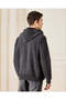 Men Black Knitted Hooded Pullover - 3