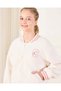 Senior Girls White Printed Sherpa Baseball Jacket - 4