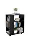Rolling Cabinet Black 60x35x75 cm Engineered Wood - 7