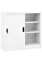 Office Cabinet with Sliding Door White 90x40x90 cm Steel