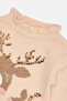 Infant Girls Apricot Deer Embellished Pullover - 2